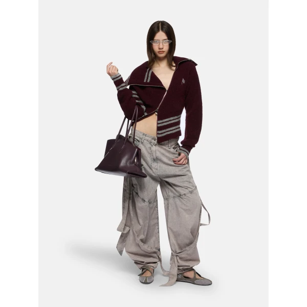 The Attico Burgundy Cardigan - The Attico Knitwear - Designed by Gilda Ambrosio & Giorgia Tordini - Shop at Luxury Shoes 