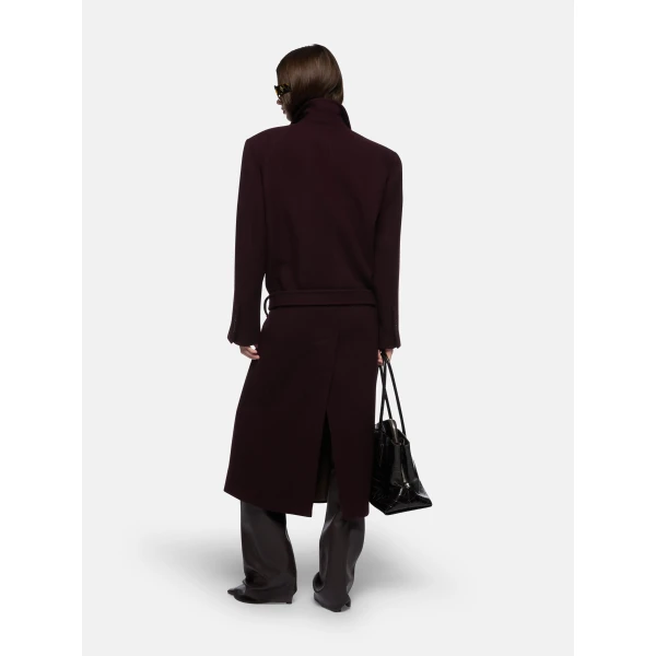 The Attico Burgundy Long Coat - The Attico Coats - Designed by Gilda Ambrosio & Giorgia Tordini - Shop at Luxury Shoes 
