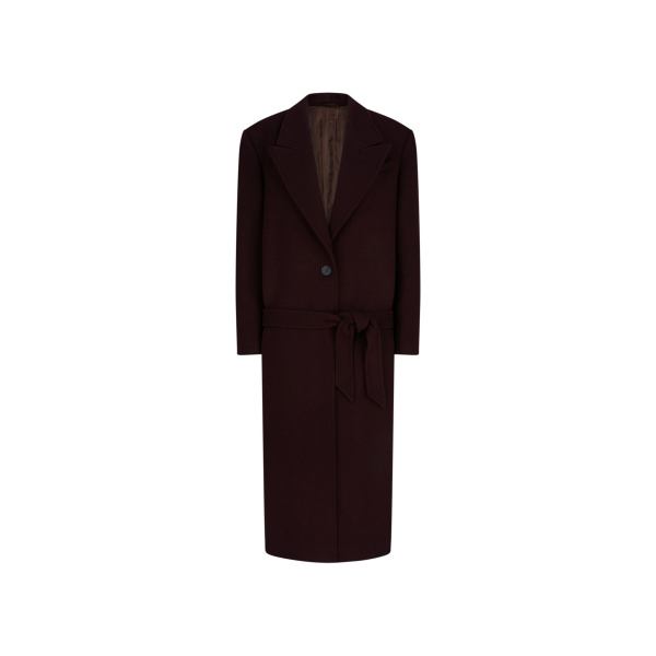 The Attico Burgundy Long Coat - The Attico Coats - Designed by Gilda Ambrosio & Giorgia Tordini - Shop at Luxury Shoes 