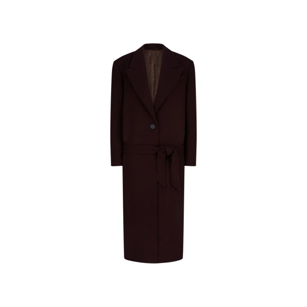 The Attico Burgundy Long Coat - The Attico Coats - Designed by Gilda Ambrosio & Giorgia Tordini - Shop at Luxury Shoes 