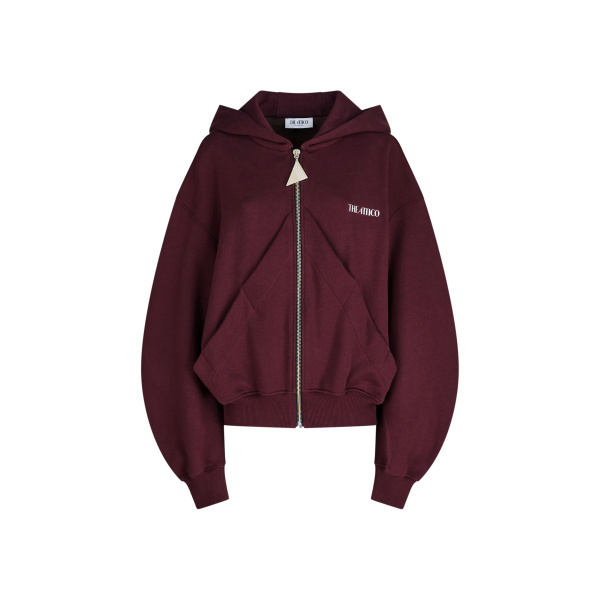 The Attico Burgundy Sweatshirt - The Attico Tops - Designed by Gilda Ambrosio & Giorgia Tordini - Shop at Luxury Shoes 