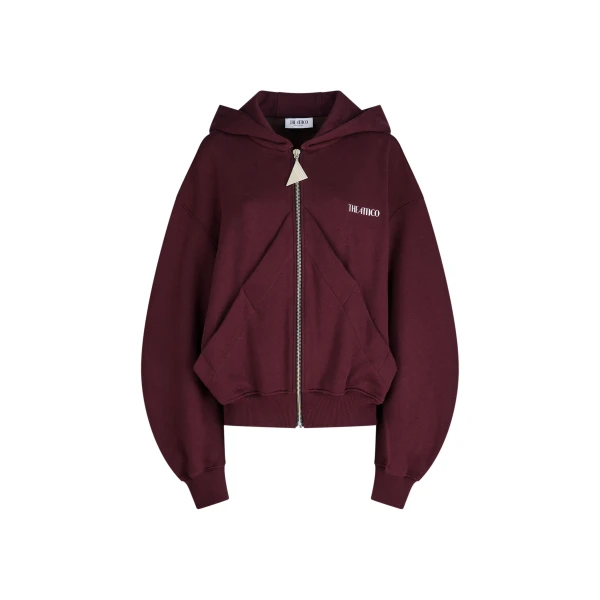 The Attico Burgundy Sweatshirt - The Attico Tops - Designed by Gilda Ambrosio & Giorgia Tordini - Shop at Luxury Shoes 