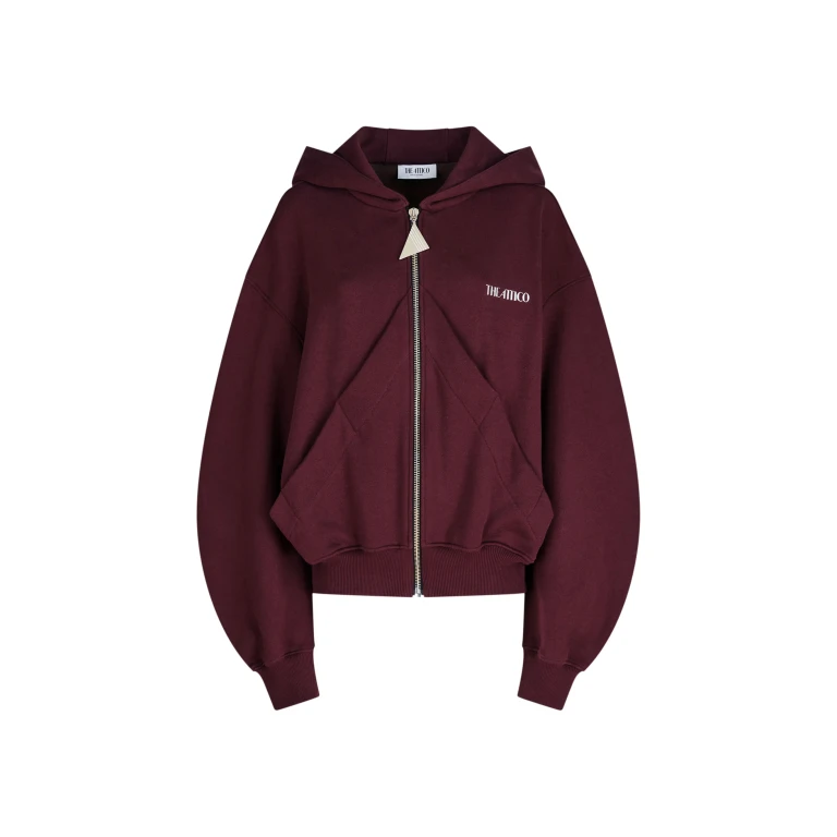 The Attico Burgundy Sweatshirt - The Attico Tops - Designed by Gilda Ambrosio & Giorgia Tordini - Shop at Luxury Shoes 