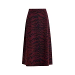 Essentiel Antwerp Burgundy and black tiger-print A-line knit midi skirt - Essentiel Antwerp Skirts - Colorful Belgian Design - Shop at Luxury Shoes 