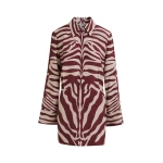 Essentiel Antwerp Burgundy and off-white zebra-jacquard mini dress - Essentiel Antwerp Dresses - Colorful Belgian Design - Shop at Luxury Shoes 