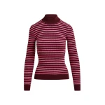 Essentiel Antwerp Burgundy and pink striped sweater - Essentiel Antwerp Knitwear - Colorful Belgian Design - Shop at Luxury Shoes 