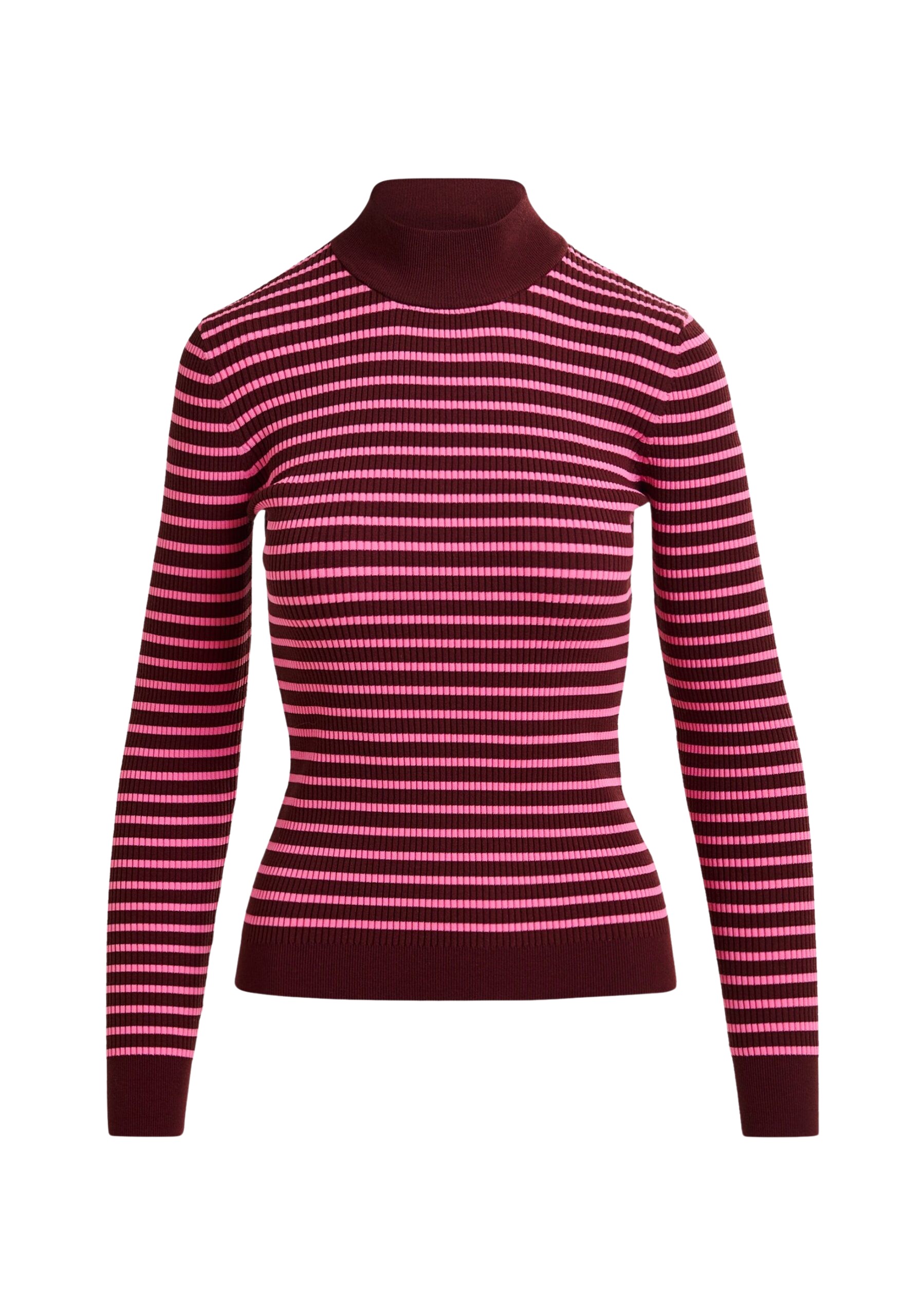 Essentiel Antwerp Burgundy and pink striped sweater