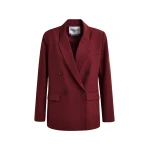 Essentiel Antwerp Burgundy double-breasted blazer - Essentiel Antwerp Jackets - Colorful Belgian Design - Shop at Luxury Shoes 