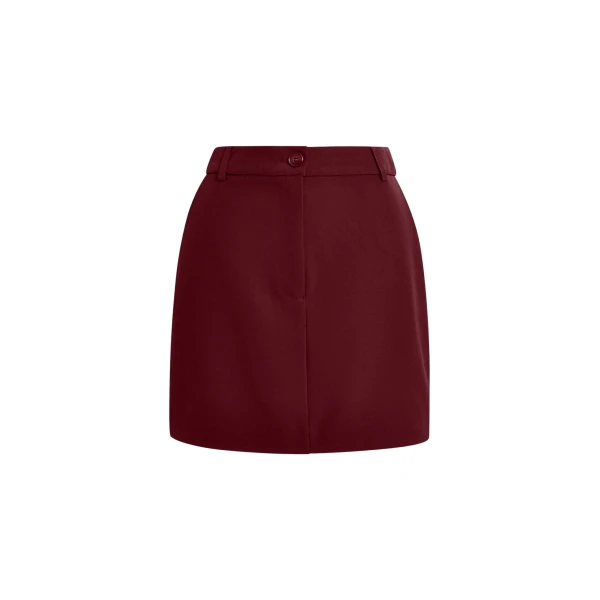 Essentiel Antwerp Burgundy tailored mini skirt - Essentiel Antwerp Skirts - Colorful Belgian Design - Shop at Luxury Shoes 