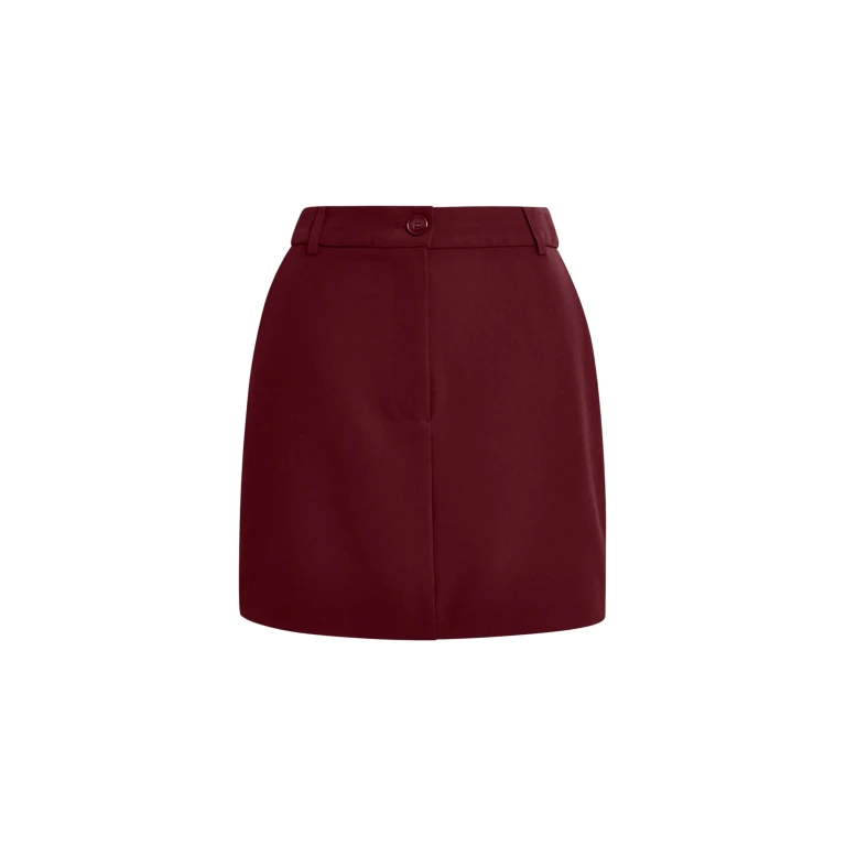 Essentiel Antwerp Burgundy tailored mini skirt - Essentiel Antwerp Skirts - Colorful Belgian Design - Shop at Luxury Shoes 