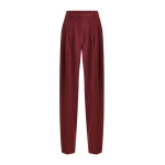 Essentiel Antwerp Burgundy tapered pants with crease - Essentiel Antwerp Pants - Colorful Belgian Design - Shop at Luxury Shoes 