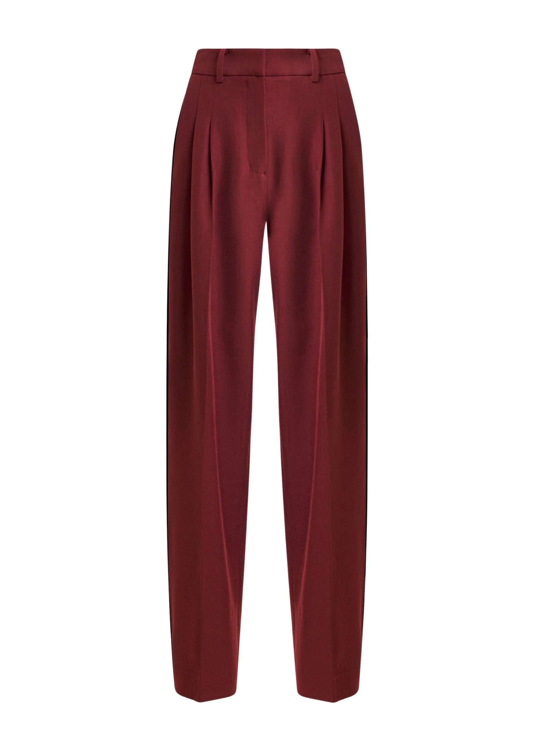 Burgundy-tapered-pants-with-crease-Essentiel-Antwerp-Pants-scaled71590_nobg Essentiel Antwerp Burgundy tapered pants with crease - Essentiel Antwerp Pants - Colorful Belgian Design - Shop at Luxury Shoes