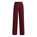 Essentiel Antwerp Burgundy wide-leg pants with pressed crease - Essentiel Antwerp Pants - Colorful Belgian Design - Shop at Luxury Shoes 