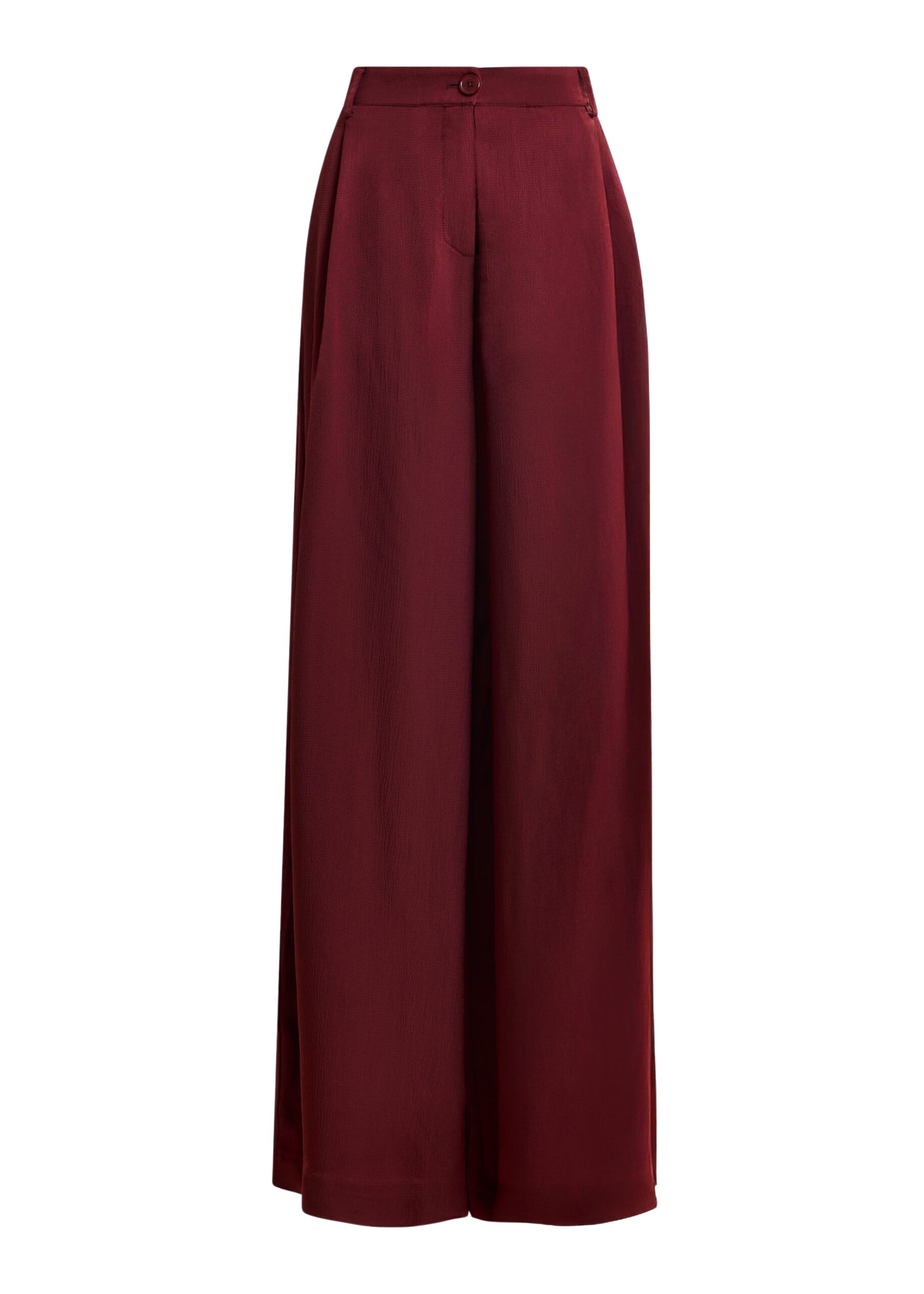 Essentiel Antwerp Burgundy wide-leg satin pants - Essentiel Antwerp Pants - Colorful Belgian Design - Shop at Luxury Shoes 