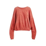 Essentiel Antwerp Burned orange cropped cotton sweatshirt with wrapback detail - Essentiel Antwerp Shirts - Colorful Belgian Design - Shop at Luxury Shoes 