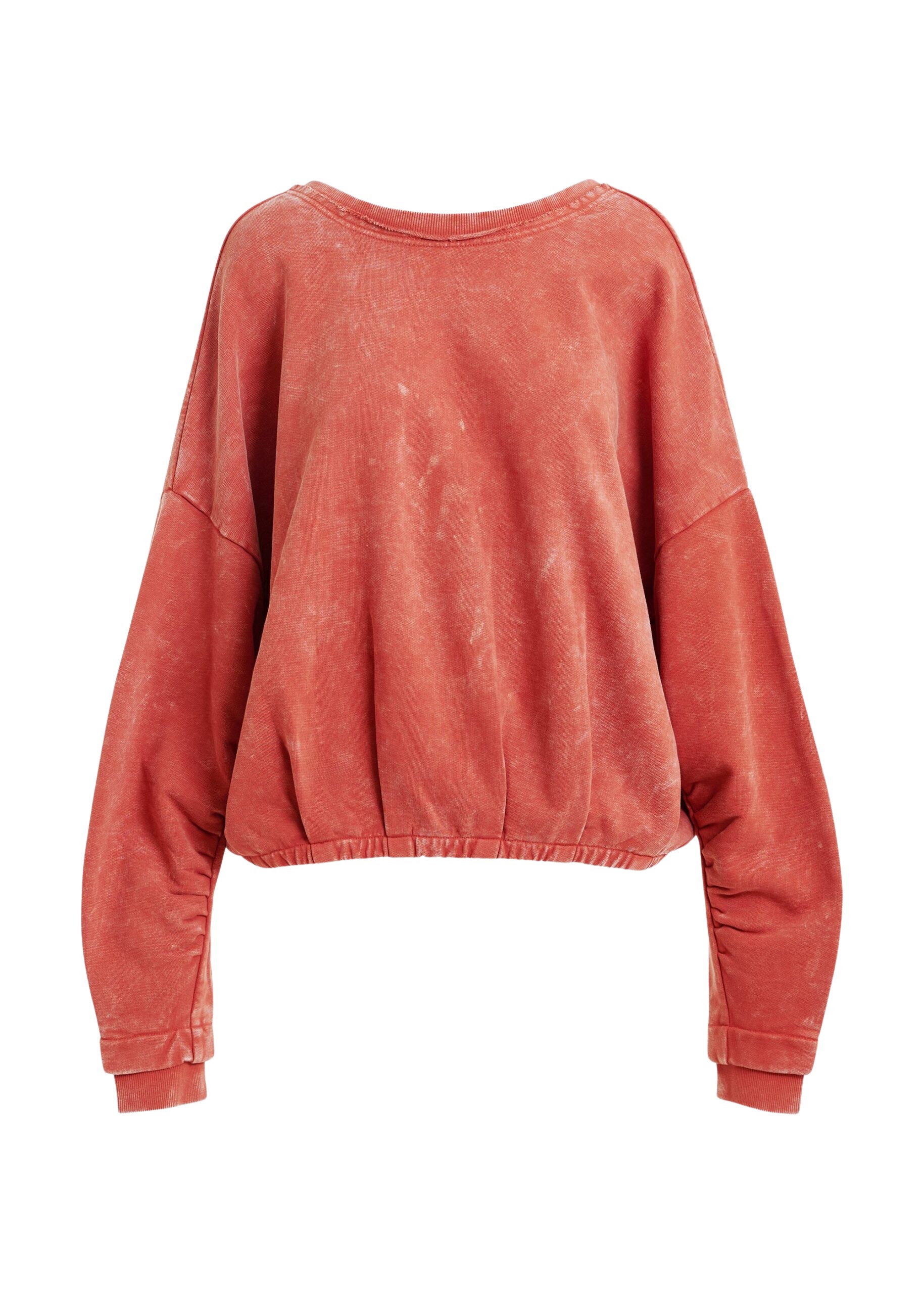 Essentiel Antwerp Burned orange cropped cotton sweatshirt with wrapback detail Top