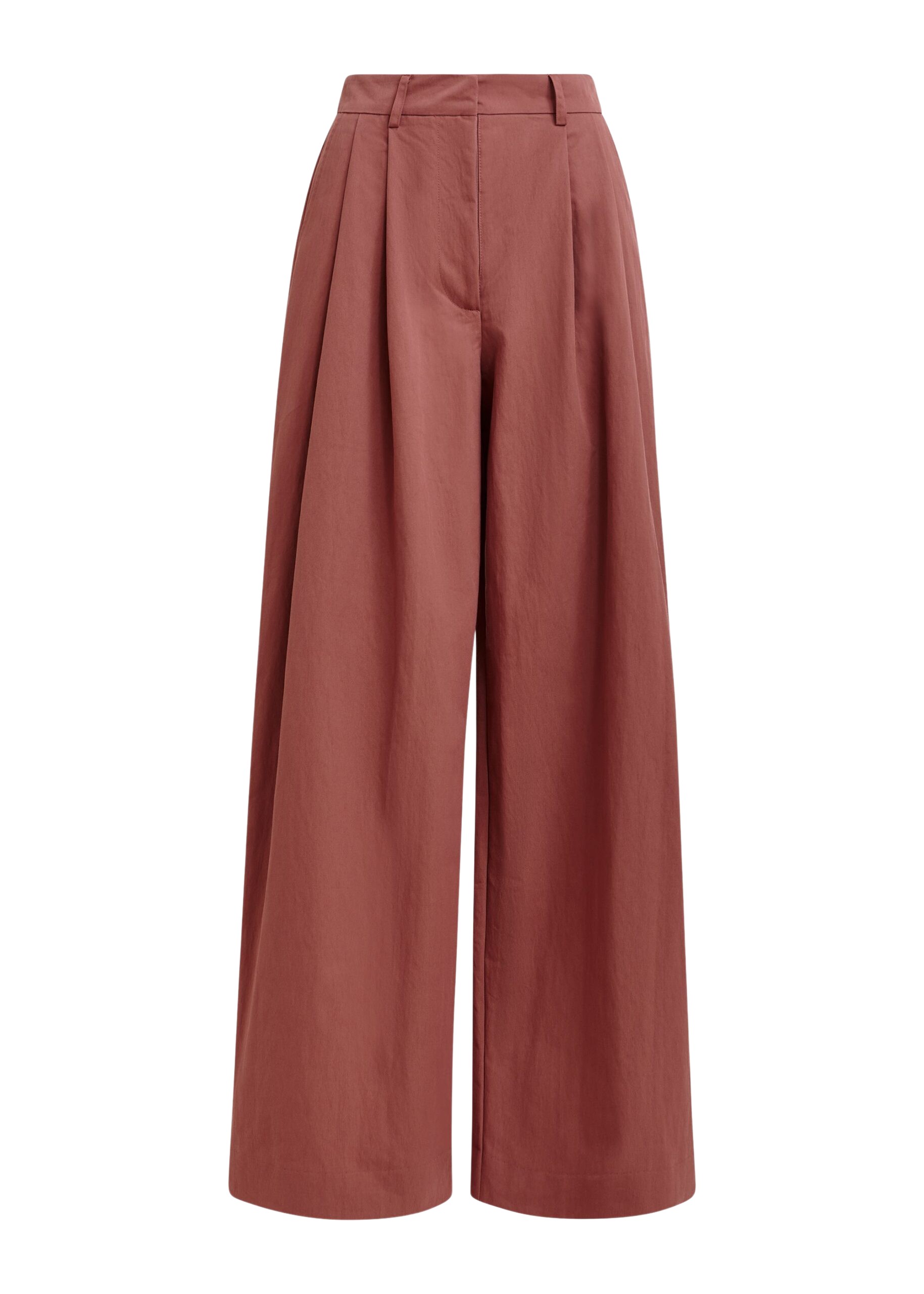 Essentiel Antwerp Burned orange pleated wide-leg pants - Essentiel Antwerp Pants - Colorful Belgian Design - Shop at Luxury Shoes 