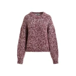Essentiel Antwerp Burugndy and off-white melange wool-blend sweater - Essentiel Antwerp Knitwear - Colorful Belgian Design - Shop at Luxury Shoes 