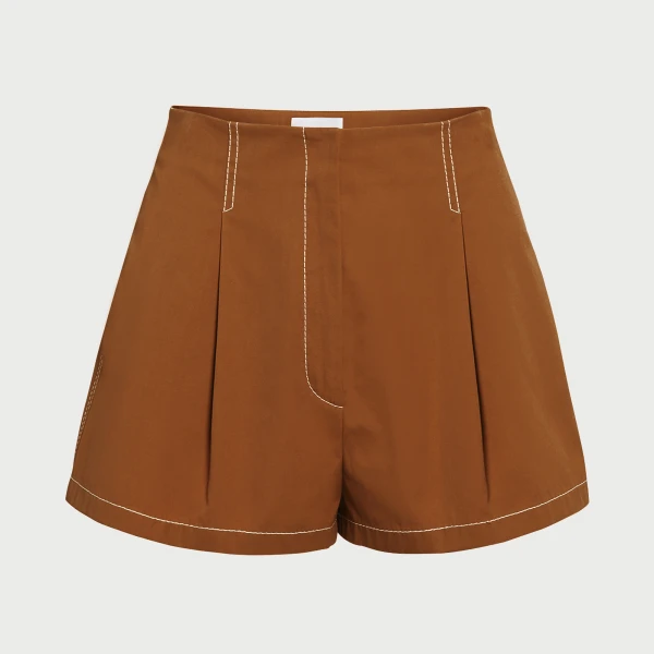 Giambattista Valli Camel Cotton Shorts - Giambattista Valli Shorts - Romantic Couture - Shop at Luxury Shoes 