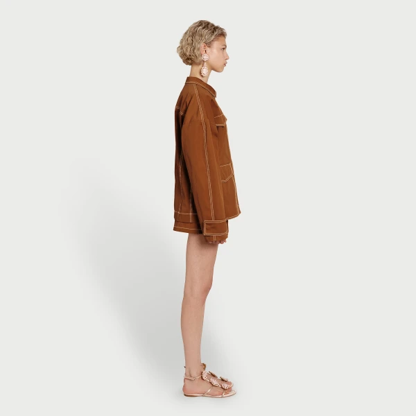 Giambattista Valli Camel Cotton Shorts - Giambattista Valli Shorts - Romantic Couture - Shop at Luxury Shoes 