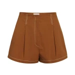 Giambattista Valli Camel Cotton Shorts - Giambattista Valli Shorts - Romantic Couture - Shop at Luxury Shoes 