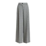 Essentiel Antwerp Checked grey and black wide-leg pants - Essentiel Antwerp Pants - Colorful Belgian Design - Shop at Luxury Shoes 