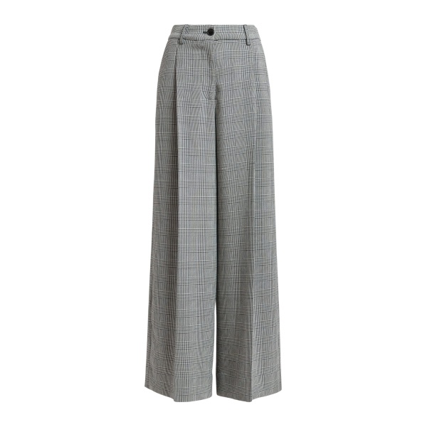 Essentiel Antwerp Checked grey and black wide-leg pants - Essentiel Antwerp Pants - Colorful Belgian Design - Shop at Luxury Shoes 
