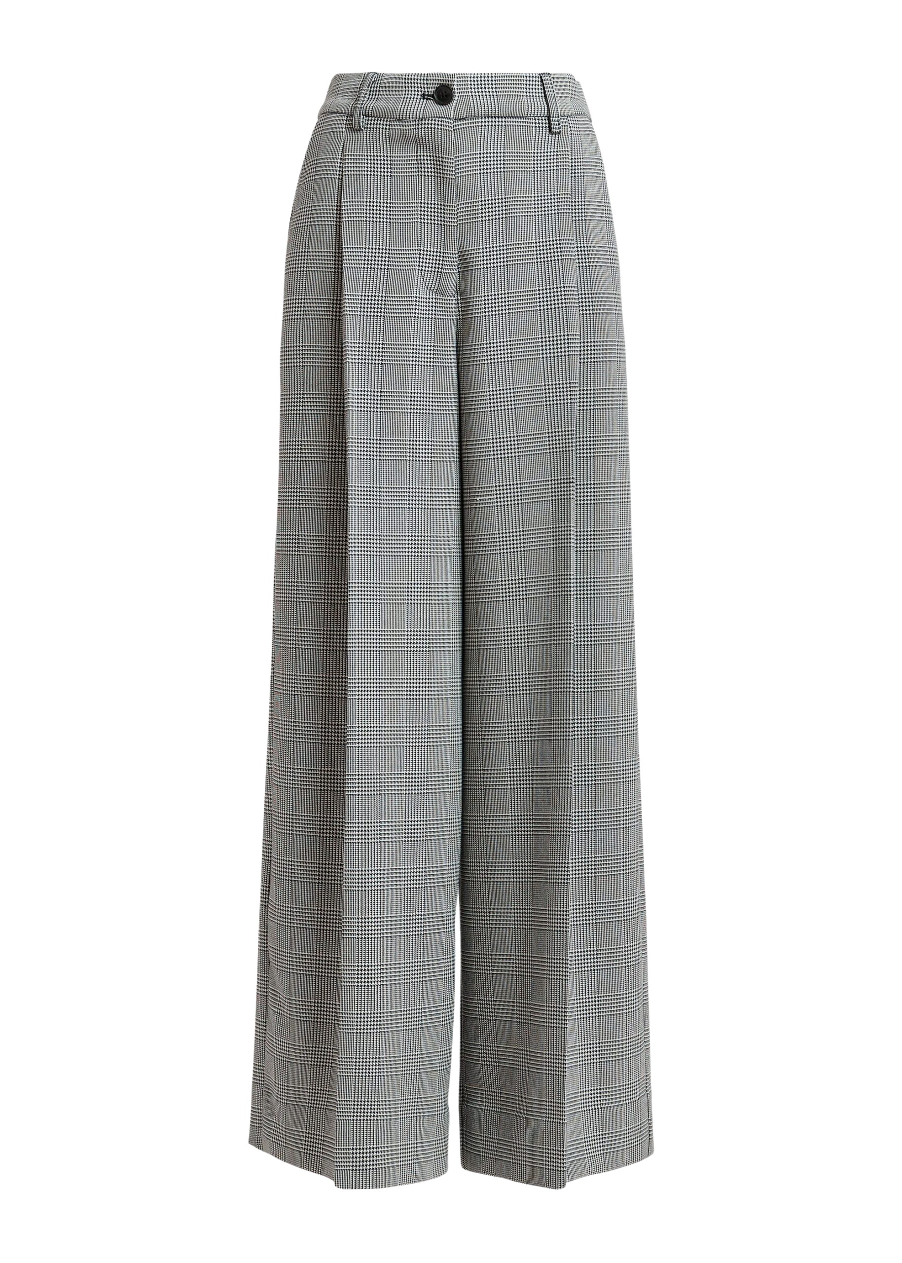 Essentiel Antwerp Checked grey and black wide-leg pants - Essentiel Antwerp Pants - Colorful Belgian Design - Shop at Luxury Shoes 