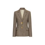 Oscar de la Renta Chevron Cashmere-Blend Jacket - Oscar de la Renta Jackets - American Couture - Shop at Luxury Shoes 