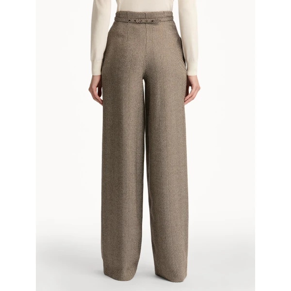 Oscar de la Renta Chevron Cashmere-Blend Pant - Oscar de la Renta Pants - American Couture - Shop at Luxury Shoes 