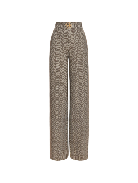 Oscar de la Renta Chevron Cashmere-Blend Pant - Oscar de la Renta Pants - American Couture - Shop at Luxury Shoes 