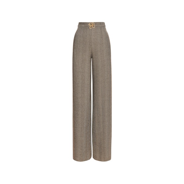 Oscar de la Renta Chevron Cashmere-Blend Pant - Oscar de la Renta Pants - American Couture - Shop at Luxury Shoes 