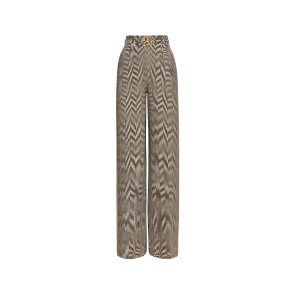 Oscar de la Renta Chevron Cashmere-Blend Pant - Oscar de la Renta Pants - American Couture - Shop at Luxury Shoes 