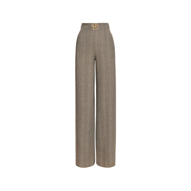 Oscar de la Renta Chevron Cashmere-Blend Pant - Oscar de la Renta Pants - American Couture - Shop at Luxury Shoes 