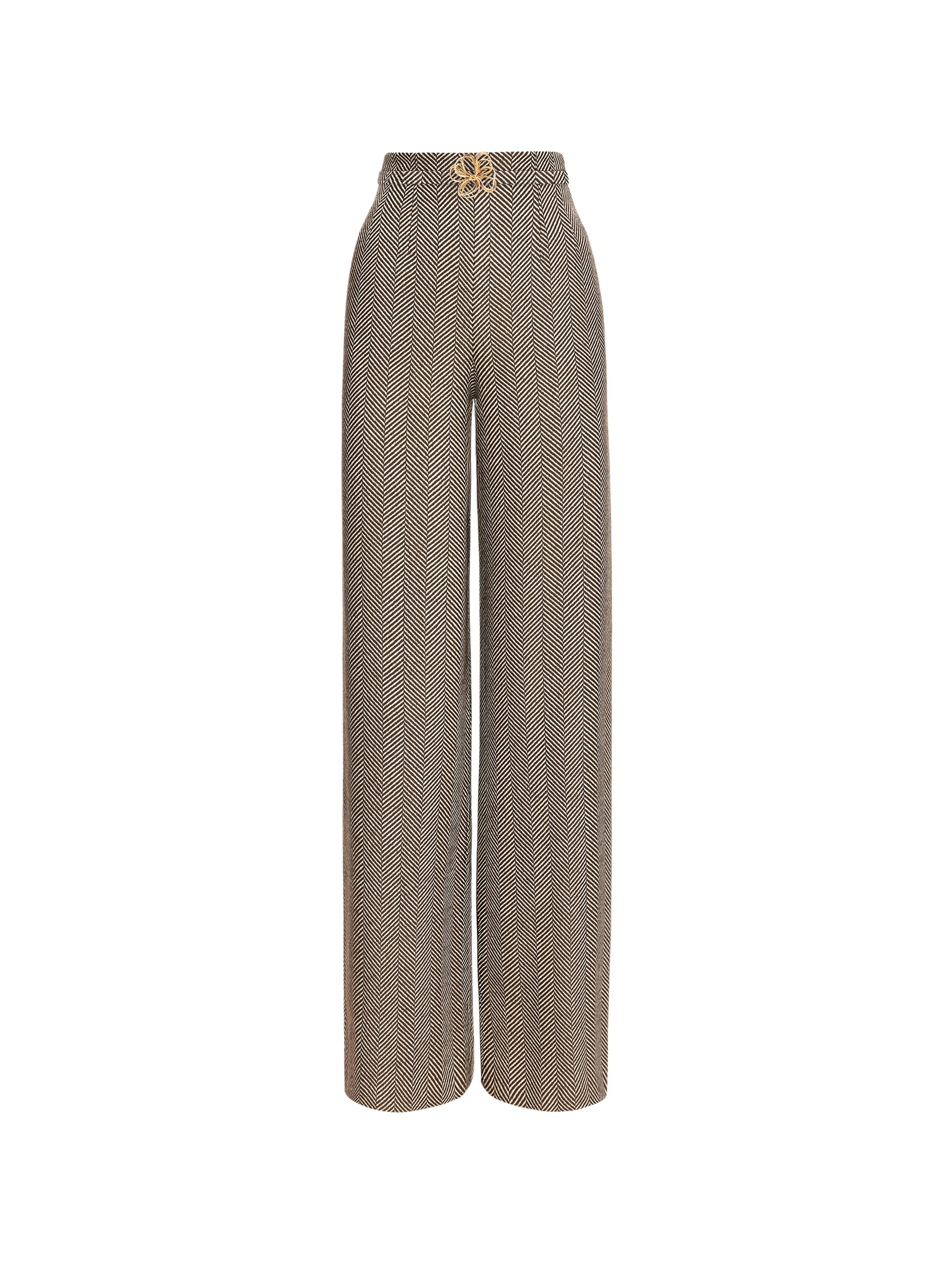 Oscar de la Renta Chevron Cashmere-Blend Pant