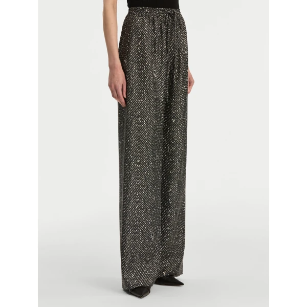 Oscar de la Renta Chevron Silk Twill Drawstring Pant - Oscar de la Renta Pants - American Couture - Shop at Luxury Shoes 