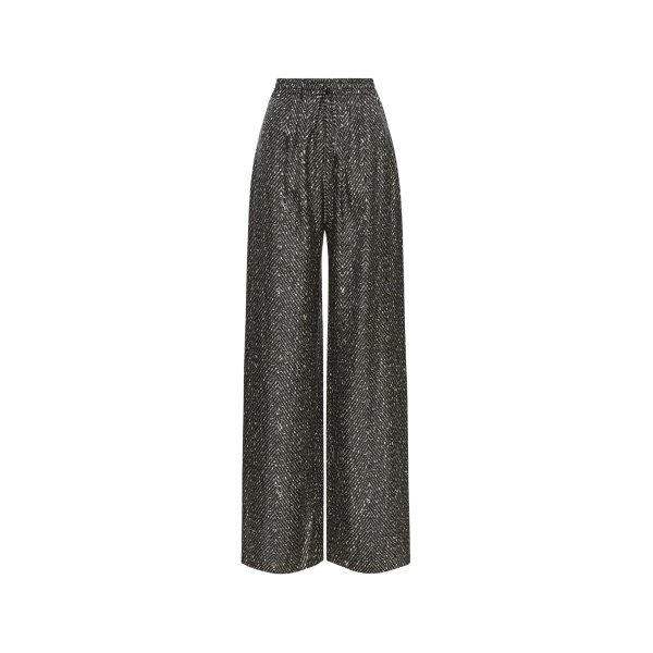 Oscar de la Renta Chevron Silk Twill Drawstring Pant - Oscar de la Renta Pants - American Couture - Shop at Luxury Shoes 