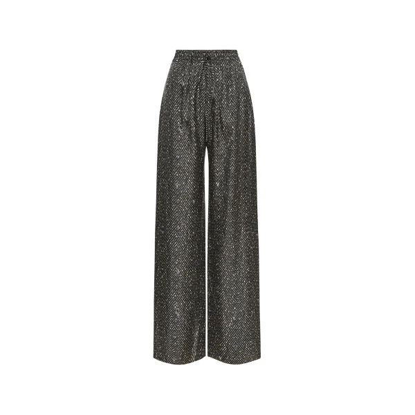 Oscar de la Renta Chevron Silk Twill Drawstring Pant - Oscar de la Renta Pants - American Couture - Shop at Luxury Shoes 