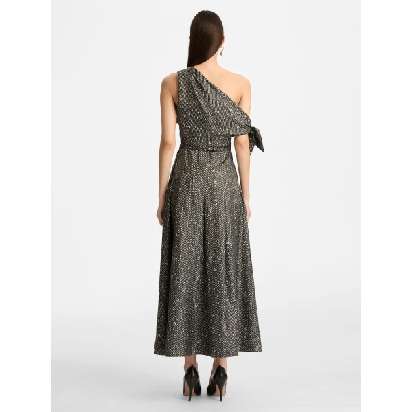 Oscar de la Renta Chevron Silk Twill Dress - Oscar de la Renta Dresses - American Couture - Shop at Luxury Shoes 