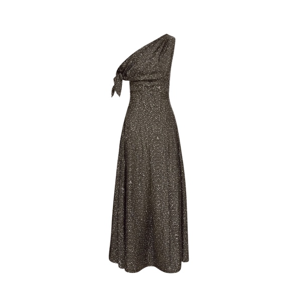Oscar de la Renta Chevron Silk Twill Dress - Oscar de la Renta Dresses - American Couture - Shop at Luxury Shoes 