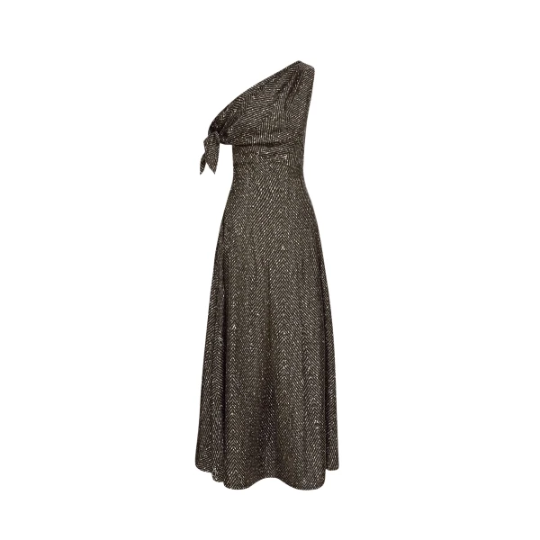 Oscar de la Renta Chevron Silk Twill Dress - Oscar de la Renta Dresses - American Couture - Shop at Luxury Shoes 