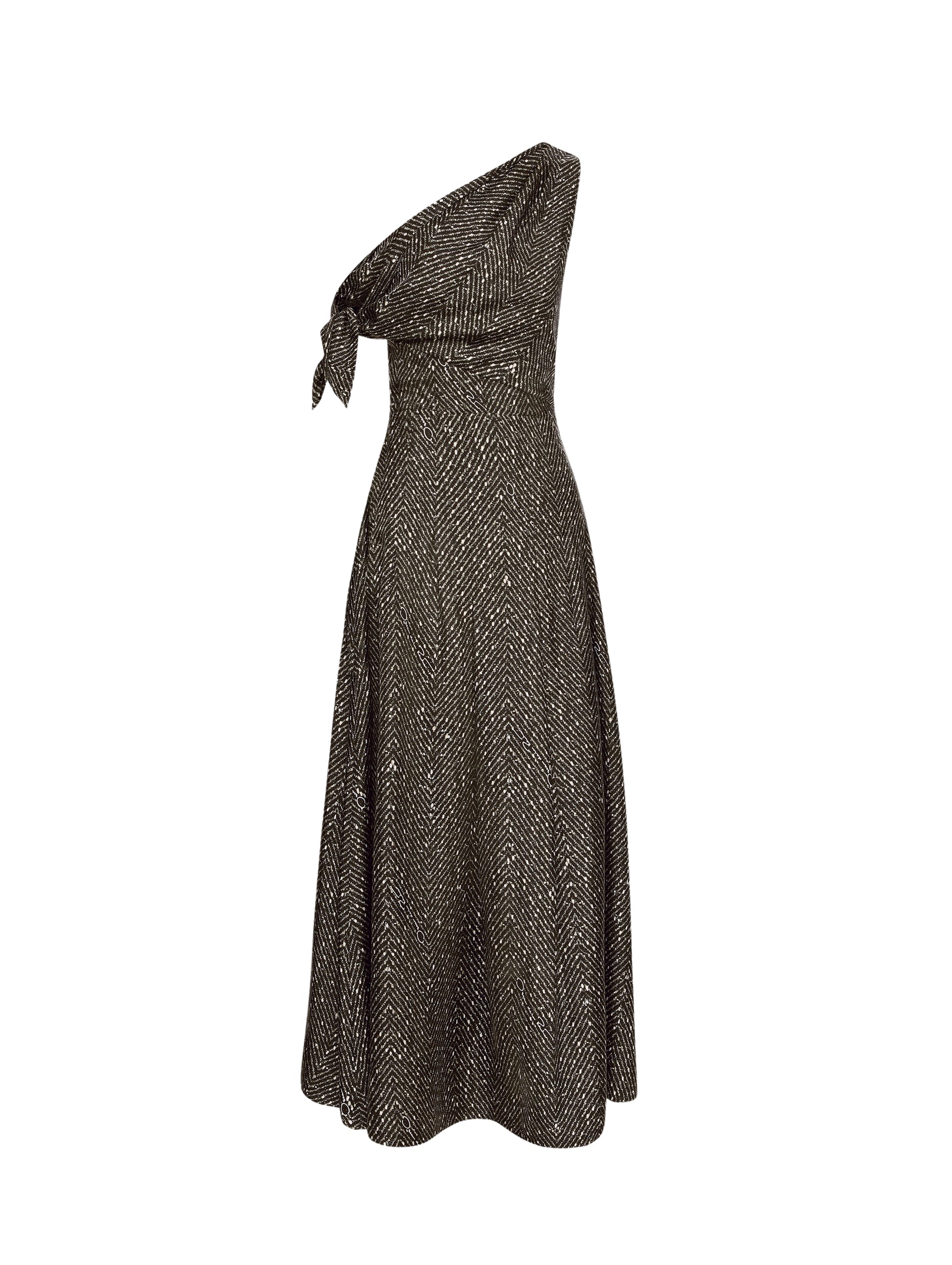 Oscar de la Renta Chevron Silk Twill Dress - Oscar de la Renta Dresses - American Couture - Shop at Luxury Shoes 