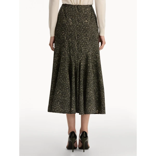 Oscar de la Renta Chevron Wool Skirt - Oscar de la Renta Skirts - American Couture - Shop at Luxury Shoes 