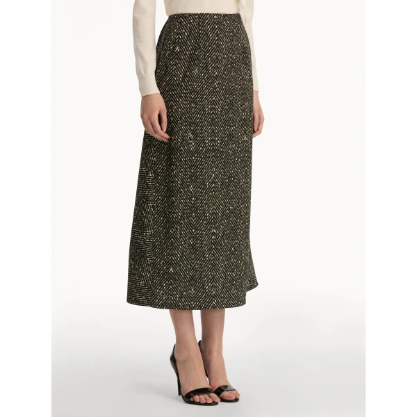 Oscar de la Renta Chevron Wool Skirt - Oscar de la Renta Skirts - American Couture - Shop at Luxury Shoes 