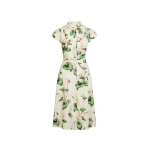 Oscar de la Renta Chiné Cyclamen Cotton Poplin Cap Sleeve Dress - Oscar de la Renta Dresses - American Couture - Shop at Luxury Shoes 