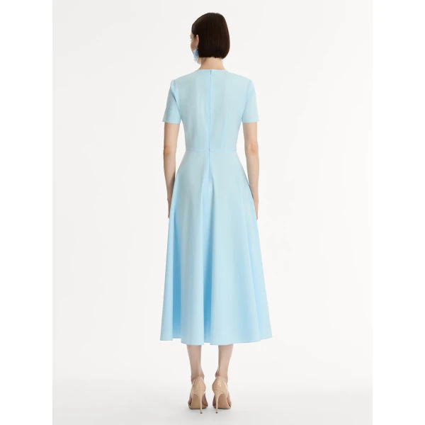 Oscar de la Renta Chiné Cyclamen Cotton Poplin Dress - Oscar de la Renta Dresses - American Couture - Shop at Luxury Shoes 