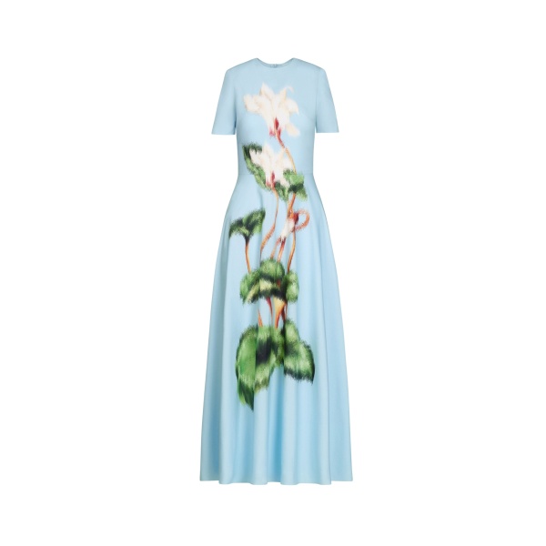 Oscar de la Renta Chiné Cyclamen Cotton Poplin Dress - Oscar de la Renta Dresses - American Couture - Shop at Luxury Shoes 