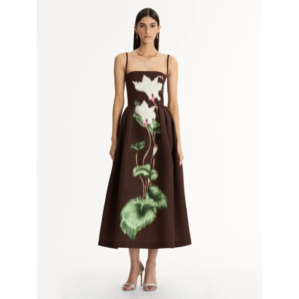 Oscar de la Renta Chiné Cyclamen Faille Cocktail Dress - Oscar de la Renta Dresses - American Couture - Shop at Luxury Shoes 
