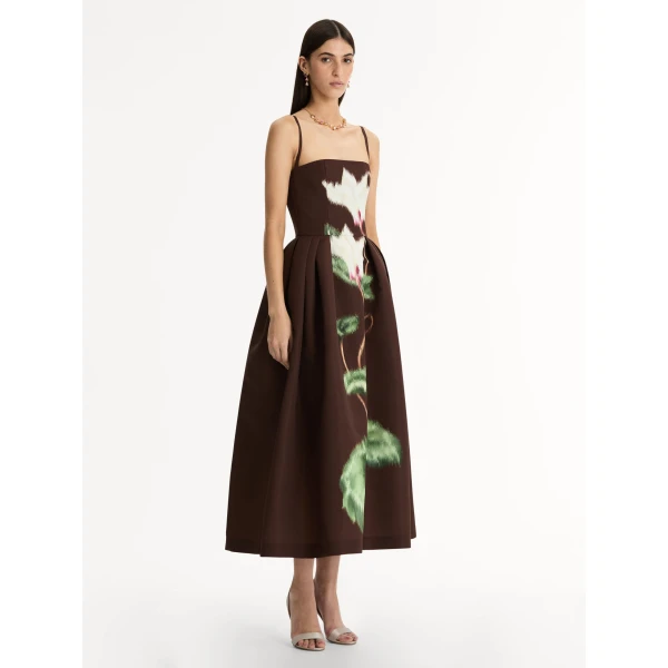 Oscar de la Renta Chiné Cyclamen Faille Cocktail Dress - Oscar de la Renta Dresses - American Couture - Shop at Luxury Shoes 