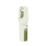 Oscar de la Renta Chiné Cyclamen Threadwork Fringe Caftan - Oscar de la Renta Dresses - American Couture - Shop at Luxury Shoes 